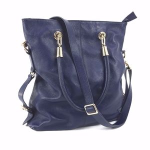 Kristen Bell for Erica Anenberg Blue Leather Bag